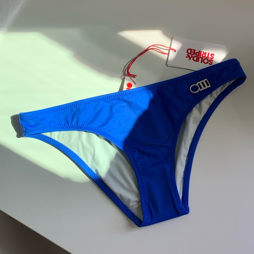 SOLID & STRIPED Blue Zoey Bikini Bottoms Small